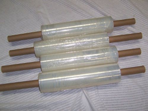 (4) 18&#034; 1500&#039; 80 gauge cast hand bundling stretch wrap film case of 4 rolls for sale
