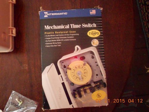 New Intermatic Mechanical Time Switch.208-277 Volt AC.60Hz.DPST.40 AmpT104P3...