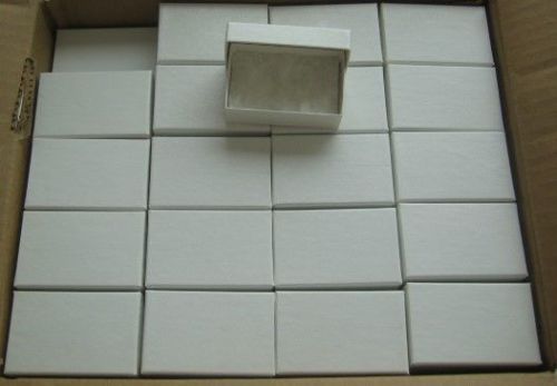 100 WHITE SWIRL COTTON FILLED GIFT BOXES JEWELRY BOXES 2/12 X 1 1/2 X 7/8 NEW
