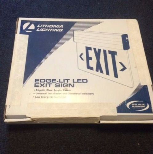 Lithonia Lighting Edge-Lit LED Emergency Exit Sign, EDG 1 G EL M6, Green letters
