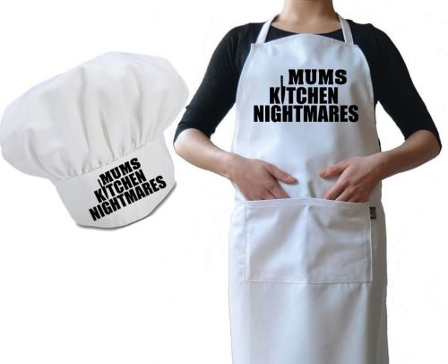 Personalised chef hat &amp; apron mums kitchen nightmares funny novelty luxury gift for sale