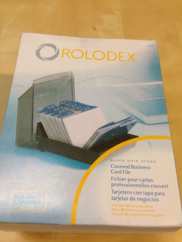 New - Rolodex 67197 Rolodex Covered Tray Business Card File  100-Card Capacity
