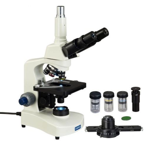Omax 40x-2500x phase contrast trinocular led microscope+100x darkfield objective for sale