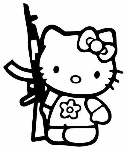 Hello kitty roller skate cartoons funny vinyl decal car sticker truck 6 inch for sale