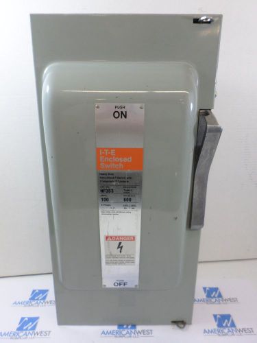 Used ITE NF353  100 amp 500 volt non fused safety switch NF-353 75 HP 3 phase