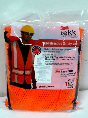 New 3M teKK Safety VEST- 94625 ONE SIZE FITS MOST 3M REFLECTIVE- Orange