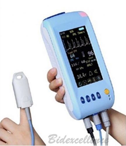 Handheld 6-parameter patient monitor ecg/nibp spo2 pulse rate temperature dhlups for sale