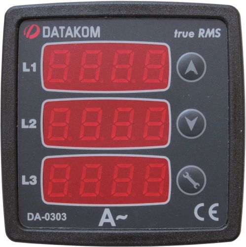 DATAKOM DA-0303 75/150V 72x72 Three-Phase Digital Ammeter