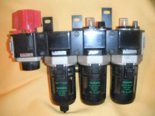 complete set of filter, lubricator, regulator (FLR) and shut off valve.