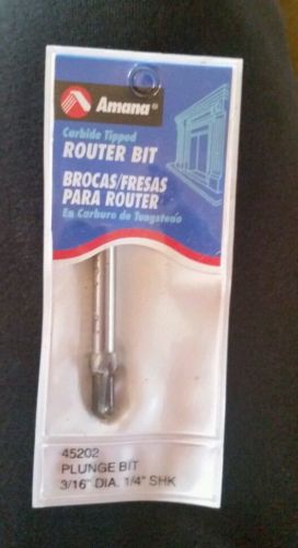 New amana tool 2 flute 3/16&#034; dia. 1/4&#034; shank router bit  (45202) for sale