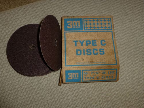 3m type c sanding discs 7&#034; x 7/8&#034; 50 grit - 24 total new old stock (nos) for sale