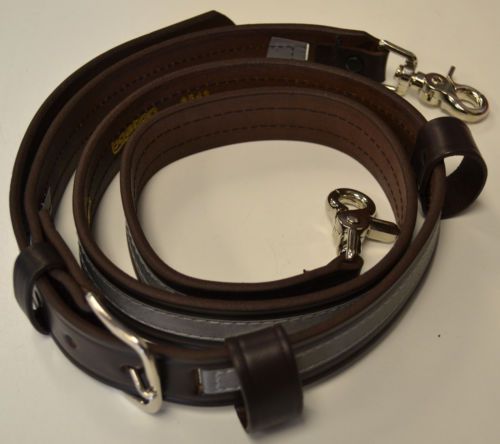 Boston leather 6543rxl brown radio strap, mic loops, reflective for sale