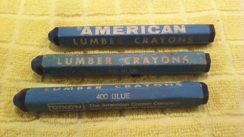 Vintage American Crayon Co. Dixon 400 Blue Construction Lumber Crayons Lot of 3