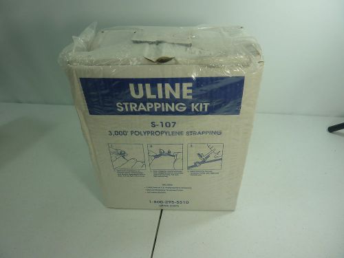 ULINE STRAPPING KIT S-107 POLYPROPYLENE 3000FT 1/2 CUTTER 300 METAL BUCKLES NEW