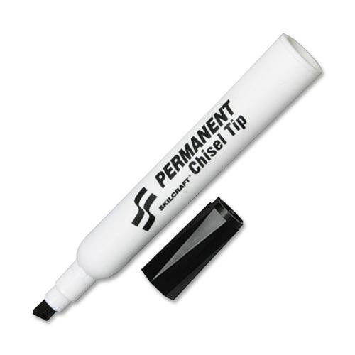 SKILCRAFT Permanent Marker, Chisel Tip, 12/DZ,(7520-00-973-1059)