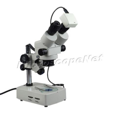 1.3mp digital camera stereo zoom binocular microscope 3.5x-90x with dual lights for sale