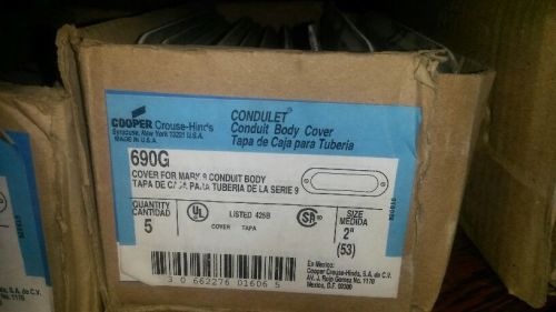 NEW CROUSE HINDS 690 CONDUIT BODY COVER (NIB) 2&#039;&#039; . Old Stock.