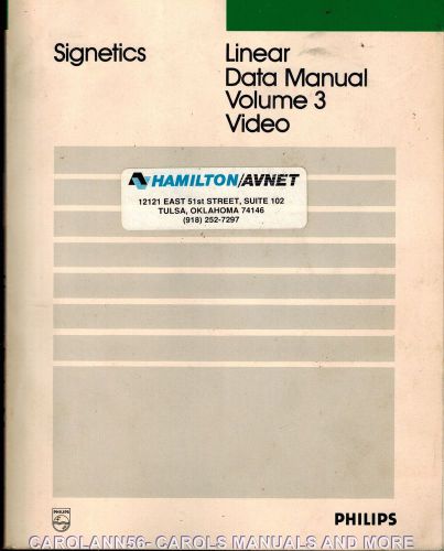 SIGNETICS Data Book 1989 Linear Data Vol 3 Video