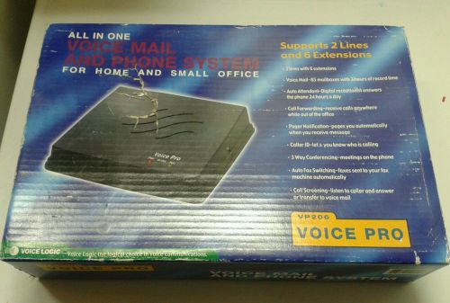 VOICE PRO ALL IN ONE VOICE MAIL AND PHONE SYSTEM, MODEL # VP206 IN THE BOX