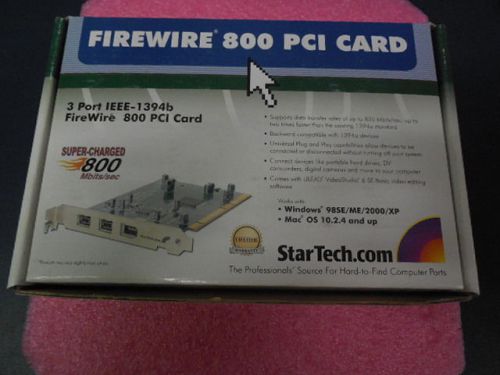 5 PCS STARTECH FIREWIRE 800 PCI CARD 3 PORT IEEE-1394B NEW IN BOX