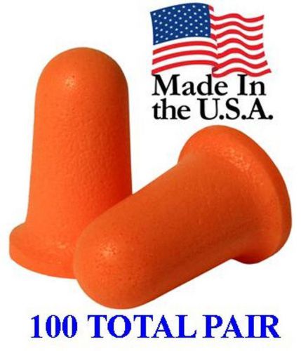 Disposable Uncorded Foam Earplugs, 100 Pairs Individually Wrapped NRR33