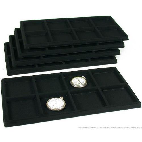 5 Black 8 Compartment Display Tray Inserts