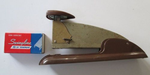 Vintage Speed Products Co. Art Deco Style Desk Stapler, Brown, TOT Staples