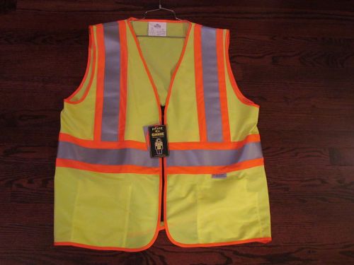 Game I-84 D.O.T. Lime Yellow/Orange 100% Polyester Woven Fabric Class 2 Vest, XL