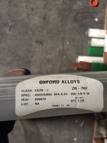 Oxford Alloy ZIRCONIUM ERZR-2 1/8 X 36 1LB TIG WIRE