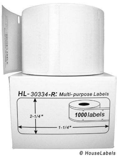 HouseLabels DYMO-Compatible 30334-R REMOVABLE Multipurpose Labels (2-1/4&#034; x