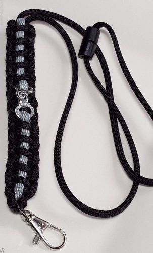 Thin Gray Line Correctional Officer Lanyard with handcuffs, Breakaway Available