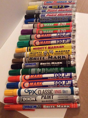 Dykem Paint Markers Markal Dixon U Mark Heavy Duty Industrial Lot Of 19 New