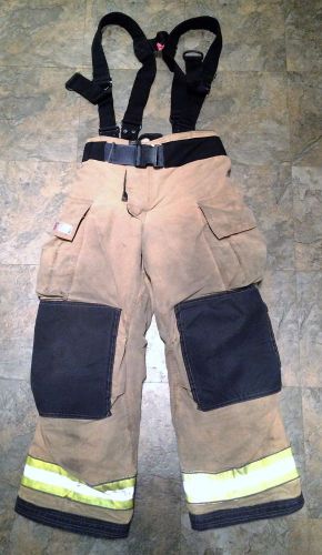 Firefighter turnout/bunker pants w/ belt/susp. - globe g-xtreme - 34 x 30 - 2009 for sale