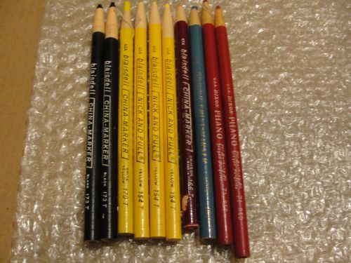 Lot of 10 Blaisdell Nick &amp; Pull Dixon Peel-Off China Markers Grease Pencils