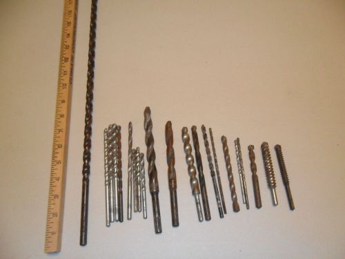 Lot of 21 Assorted Used Masonry Drill Bits