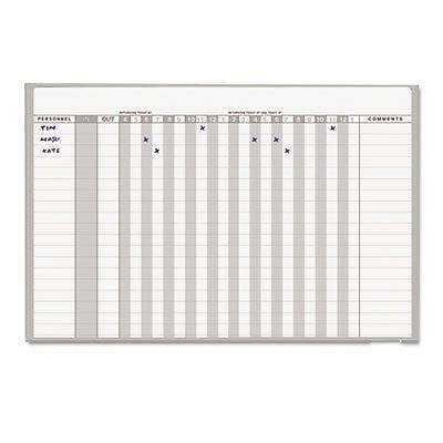 In-Out Magnetic Dry Erase Board, 36x24, Silver Frame, Sold as 1 Each