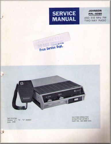 Johnson Service Manual PPL-6060 450-512 MHz
