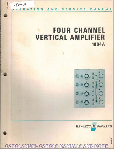 HP Manual 1804A FOUR CHANNEL VERTICAL AMPLIFIER