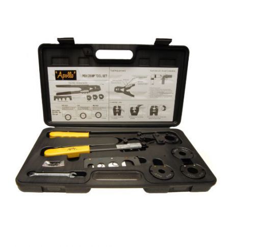 Apollo Multi-Head PEX Crimping Tool plumbing Kit New set sizes 3/8&#034; 1/2&#034; 3/4&#034; 1&#034;