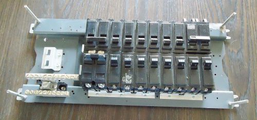 Circuit breaker panel w/17 breakers: 40a, 2 30a, 10 20a &amp; 4 15a. kd25, h413, for sale