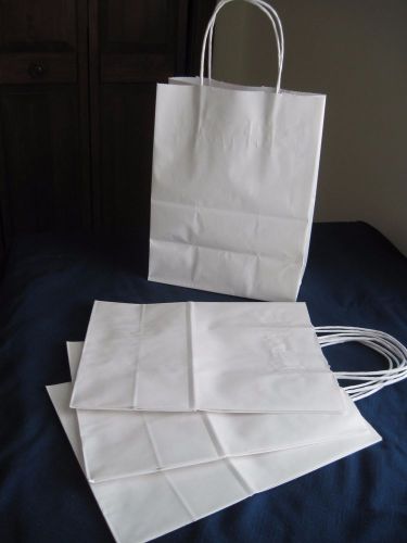 White Paper Shopping Bags  (8 x 4 1/2 x 10 1/2) 20 per batch