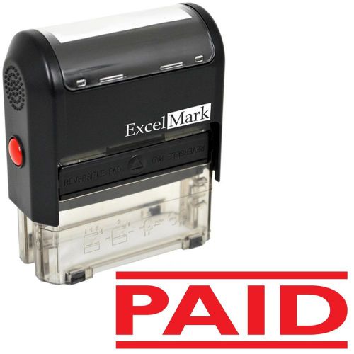 PAID Self Inking Rubber Stamp - Red Ink (ExcelMark A1539)