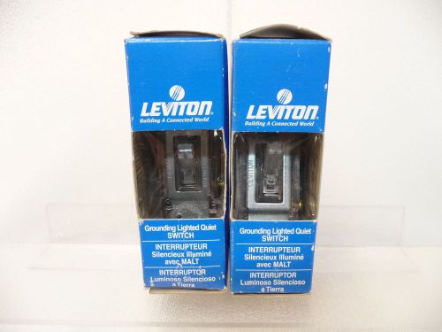 Leviton  clear grounded lighted toggle switch 2 pieces new