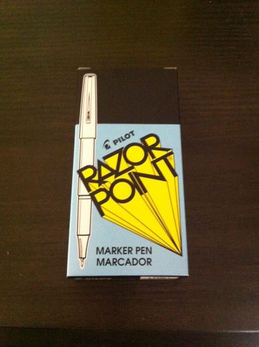 Pilot Razor Point Pens 11001, Black 0.3mm Extra Fine Plastic Point Pen, 1 Dozen