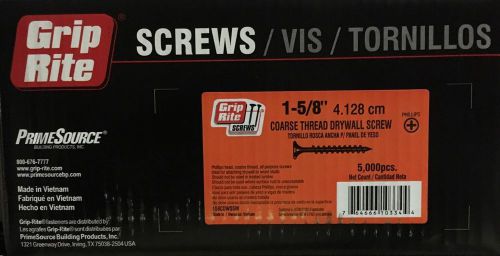 Grip Rite 1 5/8&#034; Coarse Drywall Screw 158CDWS5M 5,000 Per Box