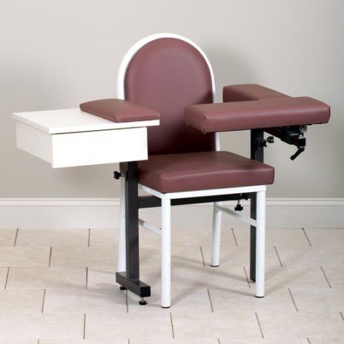 Clinton 64929-BF Blood Drawing Chair Black With Drawer and Flip Arm New In Box