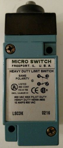 New LSC3K Honeywell Limit Switch, Top Plunger