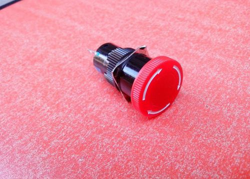 2pcs x 16MM Power Emergency stop self-hold Button Round Red mushroom Head Switch