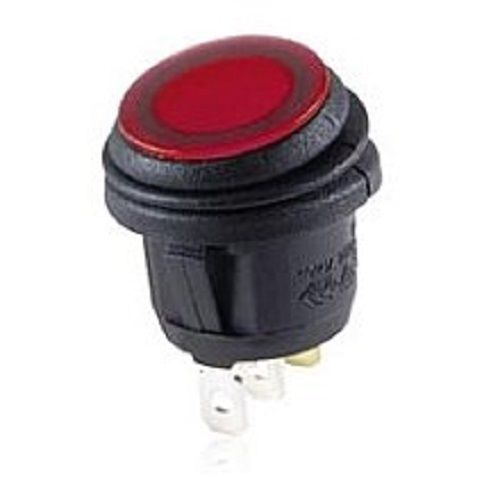 NTE 54-527W On-None-Off Lighted Round Hole Rock Red, LED Waterproof Switch