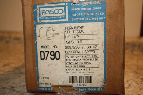 FASCO D790  1/2 HP, 825 RPM FASCO 1 SPEED ELECTRIC MOTOR 1/2&#034; shaft x 6 3/8